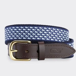 Vineyard Vines Boys' Classic Navy Blue Whale Canvas Club Belt